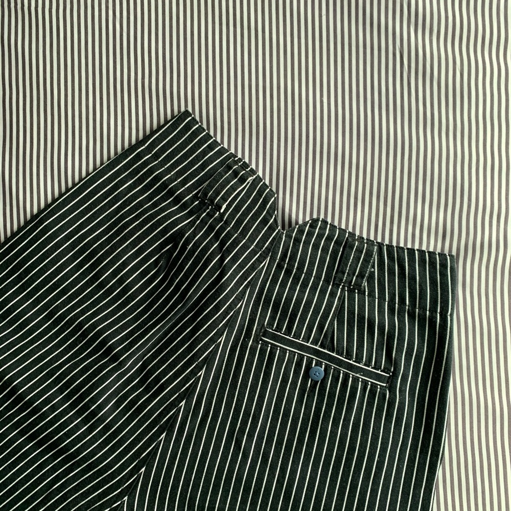 UO Mack Striped Pleated High-waisted Trouser Pant - Picture 4 of 4